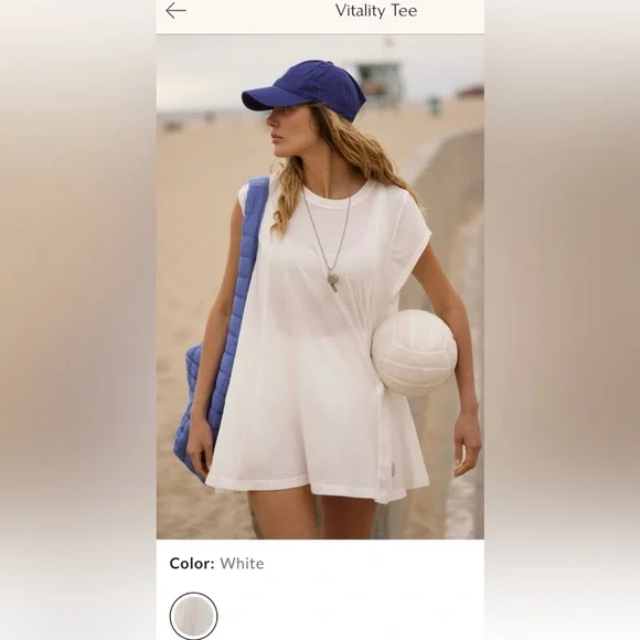 Free People Movement ~ Vitality Tee ~ * NTW *  Color ~ White ~ XS ~ - Picture 10 of 11